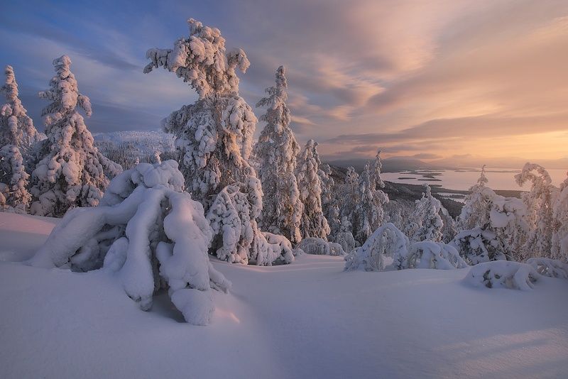 кольский, мурманская, кандалакша, зима, снег, горы, залив Пейзажи Кандалакши фото превью