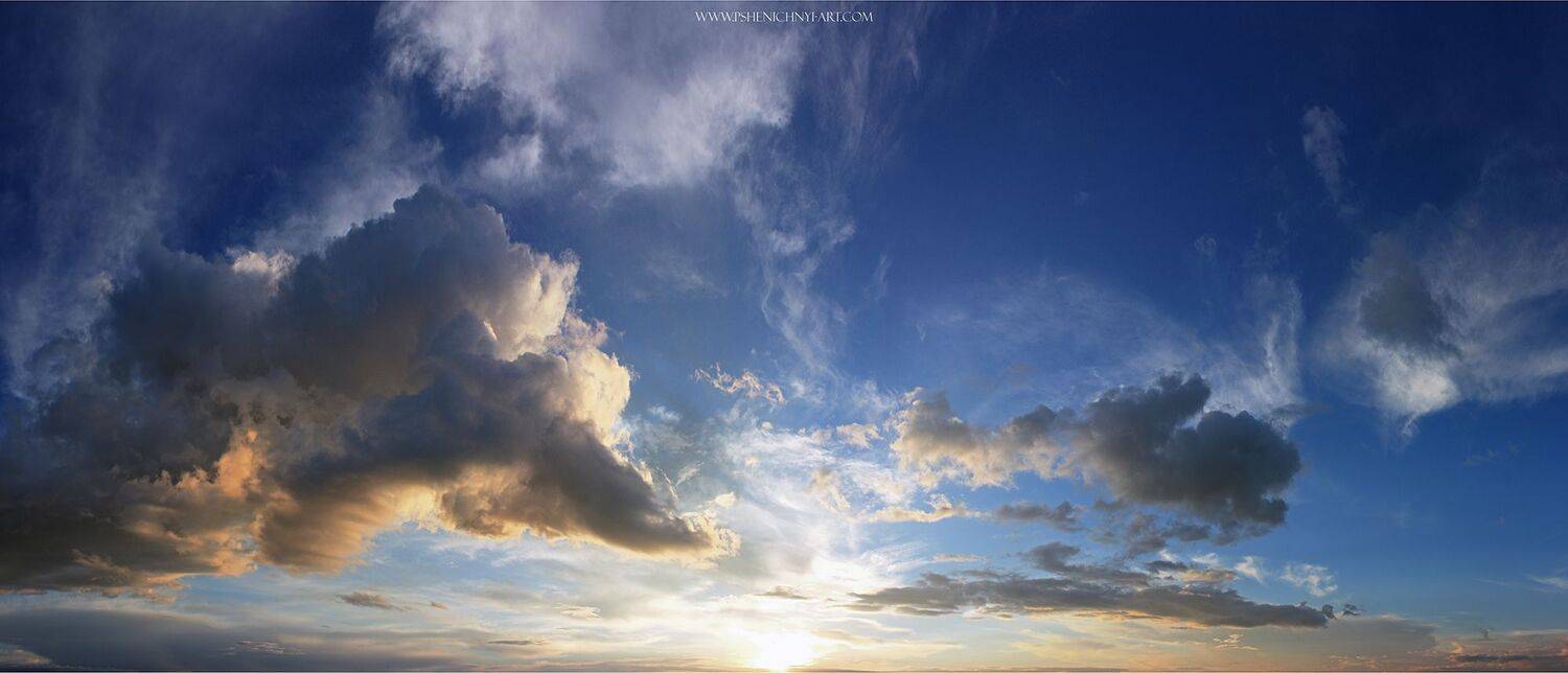 закат, небо, облака, пейзаж, горизонт, свет, Пшеничный Андрей