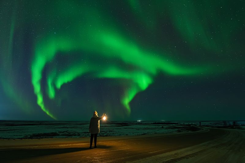 северное сияние, полярное сияние, заполярье, aurora borealis, polar lights Ночной свет фото превью