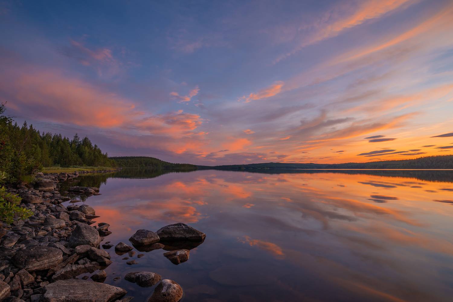 ингозеро, лето. закат, рассвет, апатиты, север, заполярье, кольский,, Роман Горячий