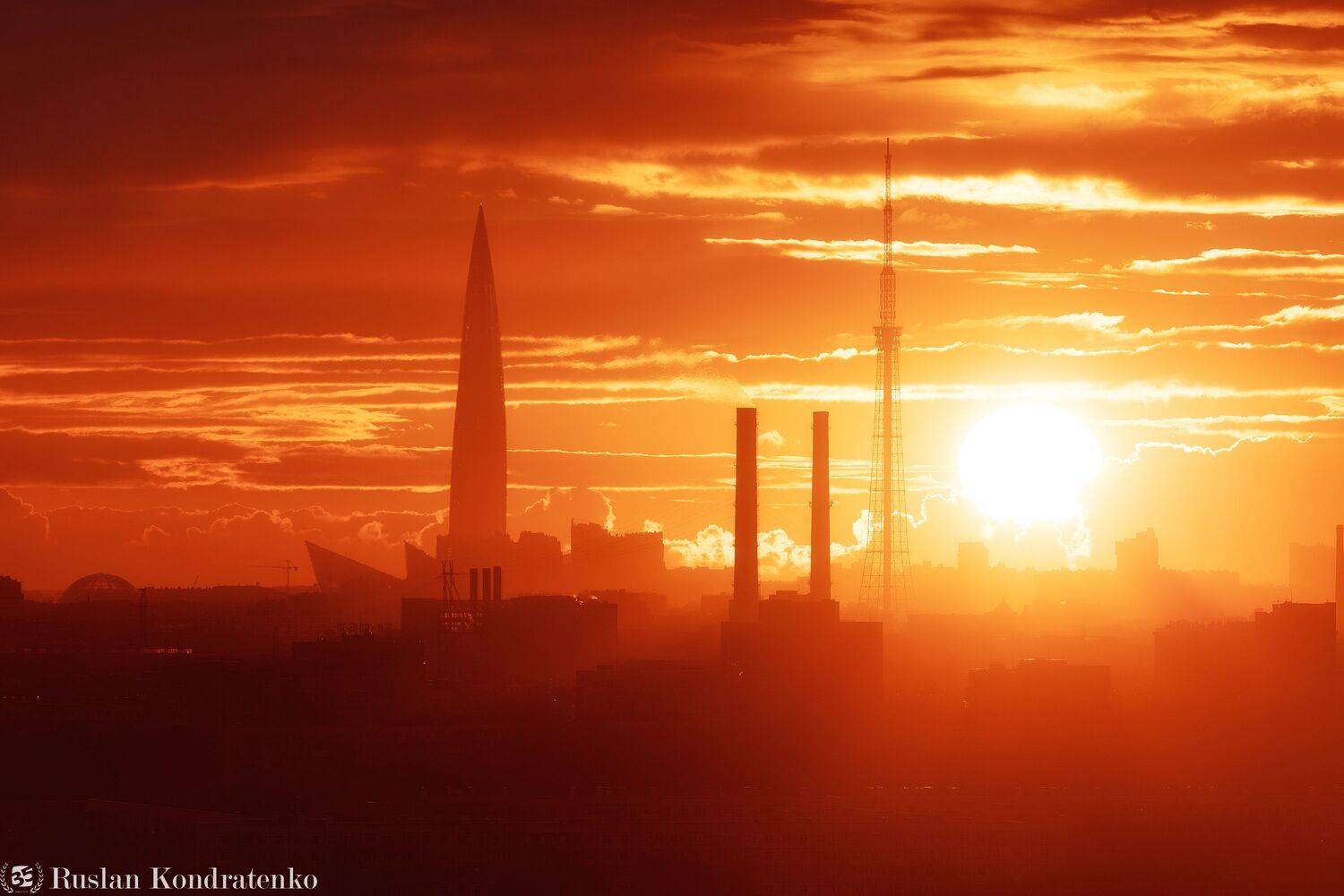 санкт-петербург, закат, лахта-центр, лахта, небоскреб, прострел, телевышка, телебашня, рассвет, Кондратенко Руслан