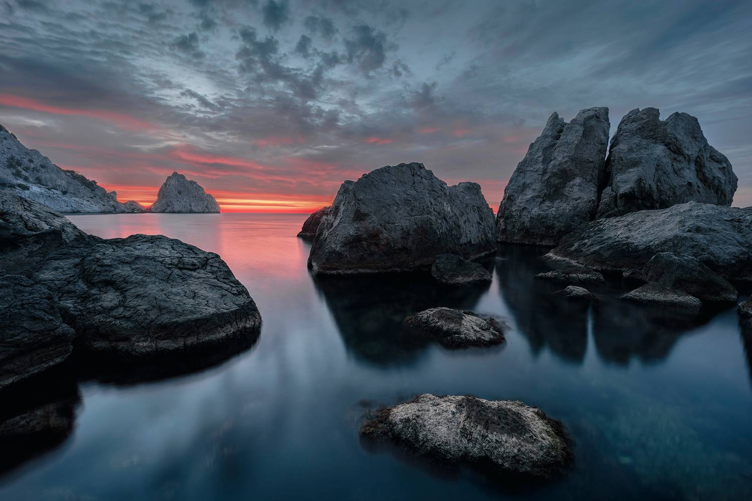 рассвет облака море скалы Крым Симеиз , Владимир Баранов