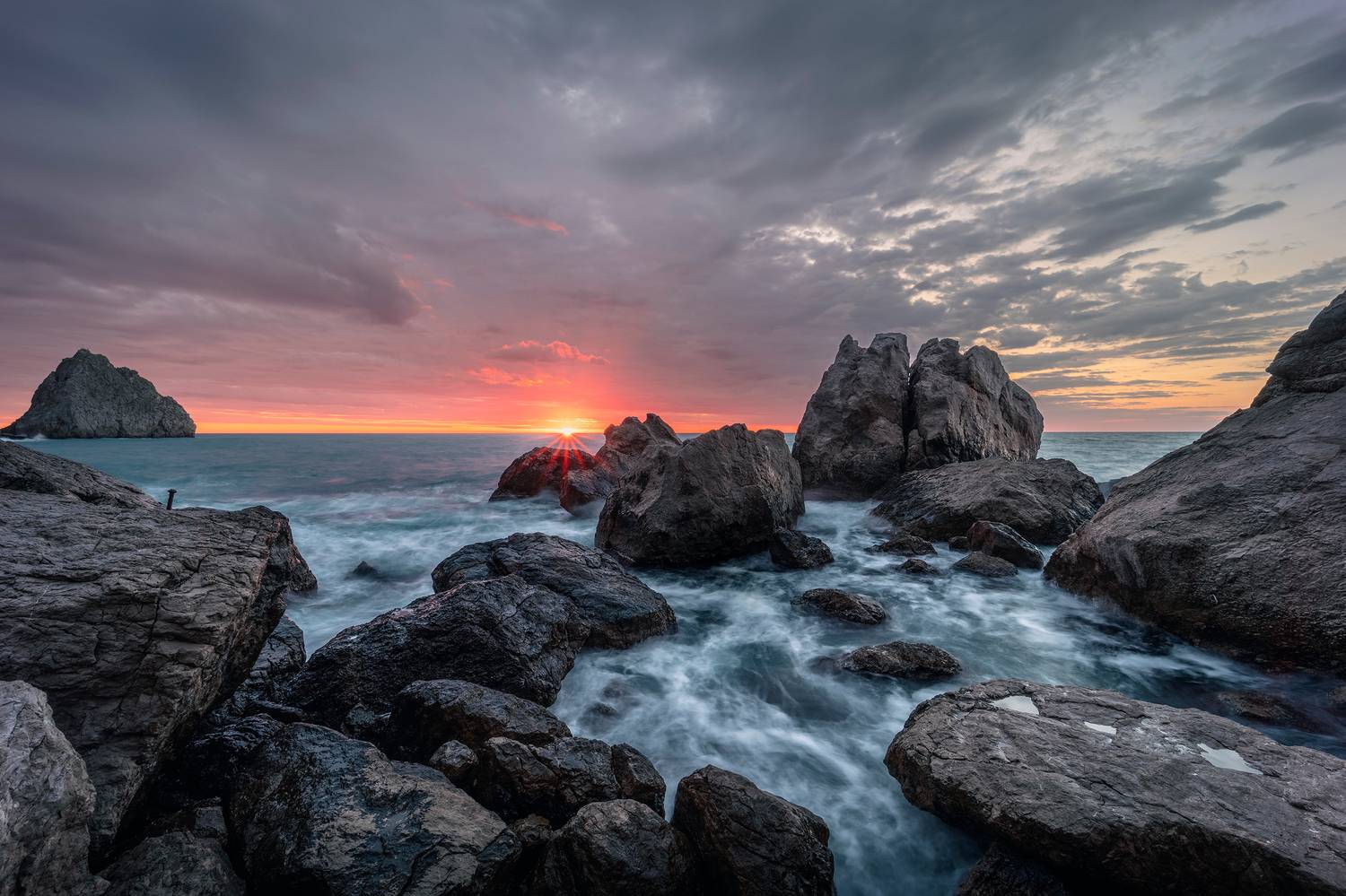 рассвет облака море скалы Крым Симеиз, Владимир Баранов