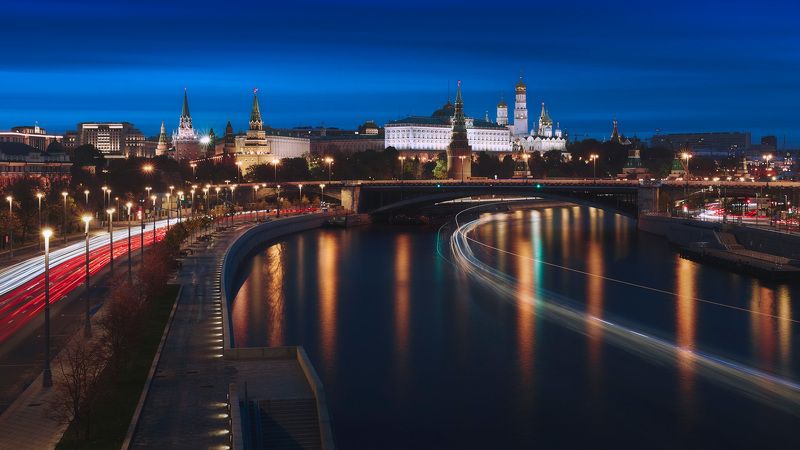 ночь, город Ночная Москва фото превью