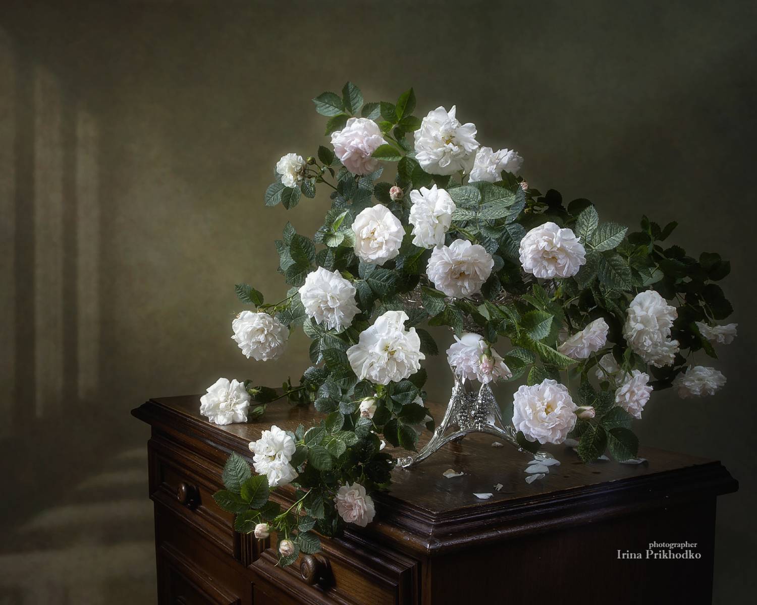 натюрморт, цветы, ветка роз, Приходько Ирина
