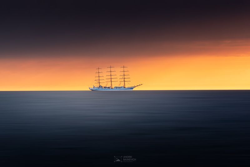 балтика, парусник, парусник мир, закат На рейде (v. 2) фото превью