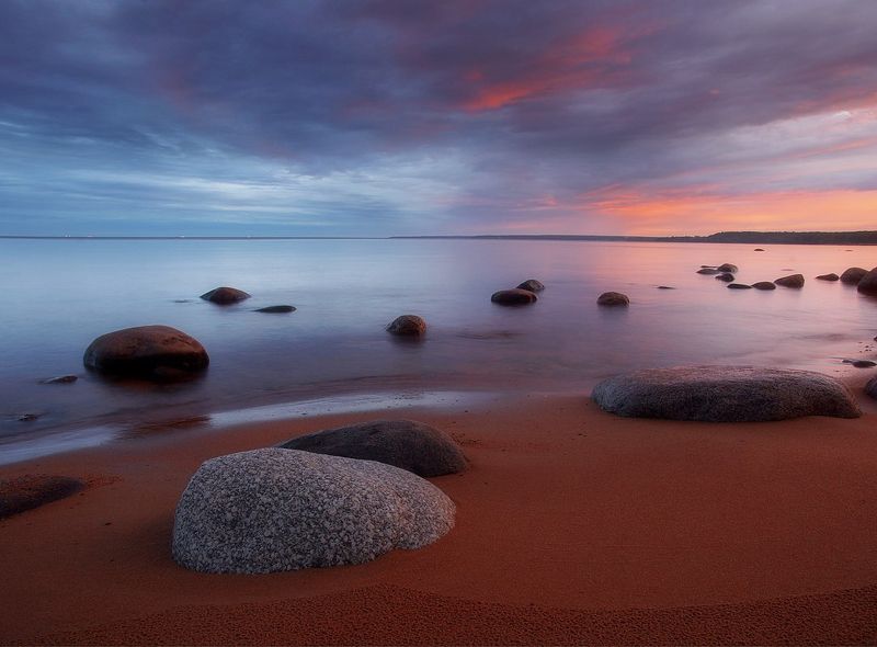 ленинградская, залив, финский, закат, море Финский залив фото превью