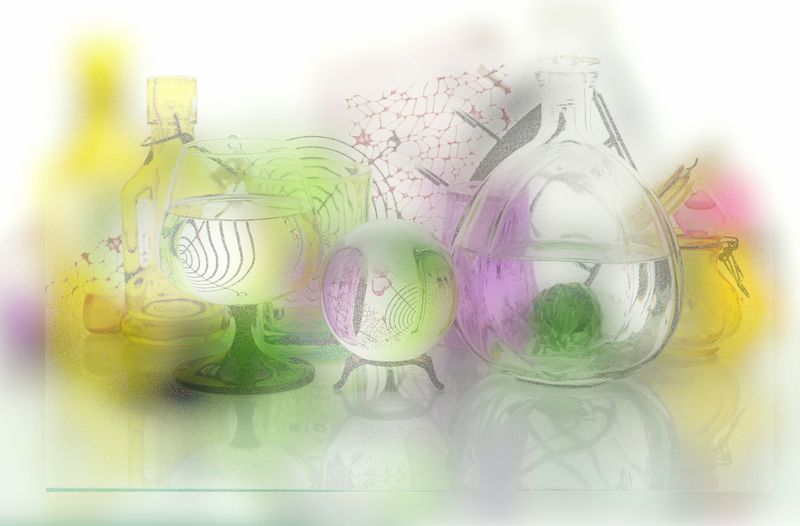 натюрморт, стекло, бутылки, абстракция  фото превью