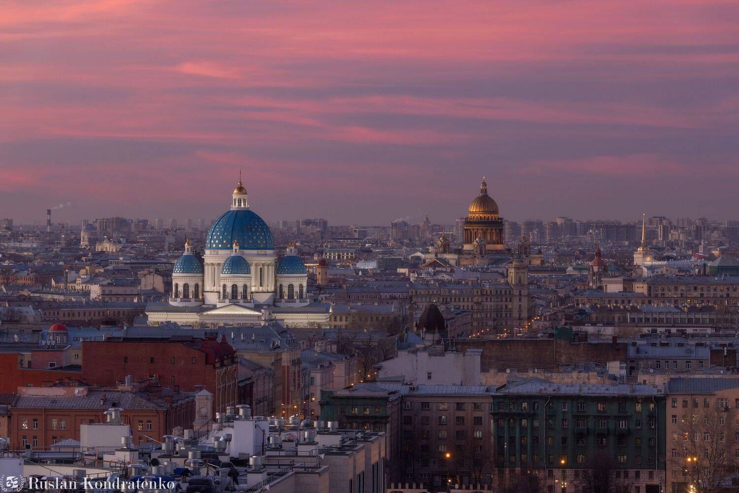 санкт-петербург, закат, исаакиевский собор, троицкий собор, прострел, рассвет, Кондратенко Руслан