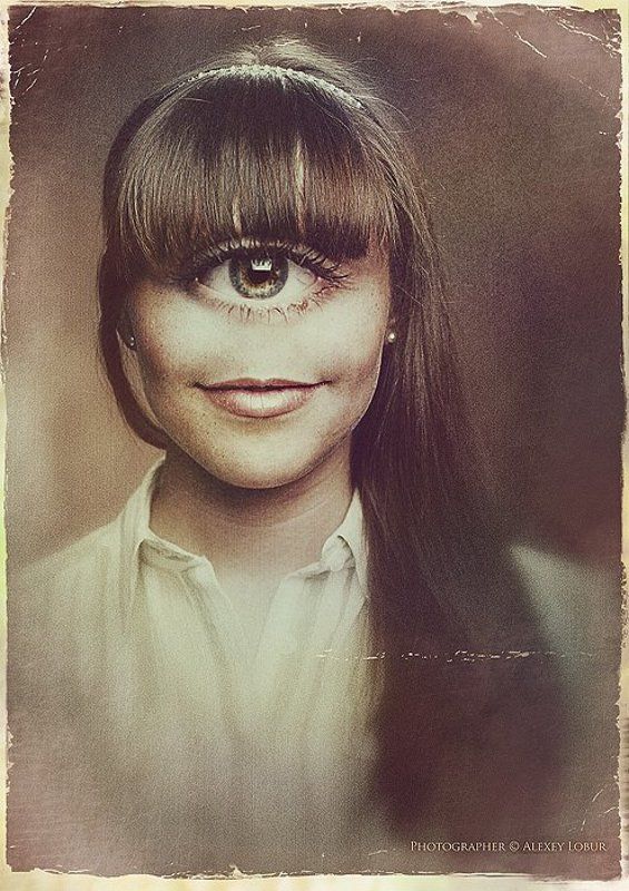 сюррелизм, девушка, женщина, глаз, ретро, винтаж, ретушь, лобур, арт oneye фото превью