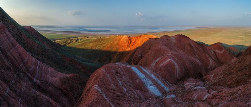баскунчак, весна, закат, озеро, панорама, пейзаж, природа Баскунчак с горы Большое Богдо. фото превью