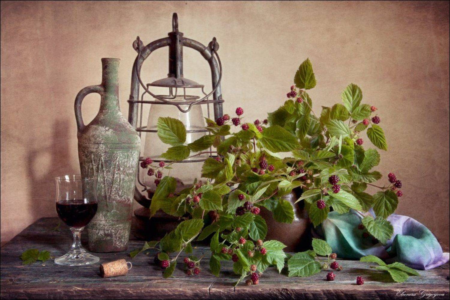 август, вино, ежевика, лето, натюрморт, ягода, Eleonora Grigorjeva