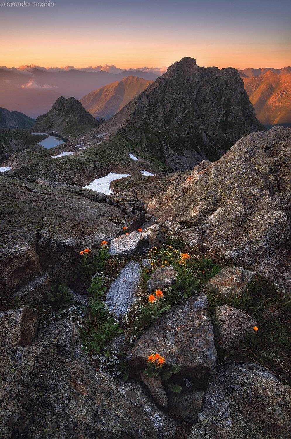 архыз, горный пейзаж, озеро верхняя запятая, пейзаж, Александр Трашин