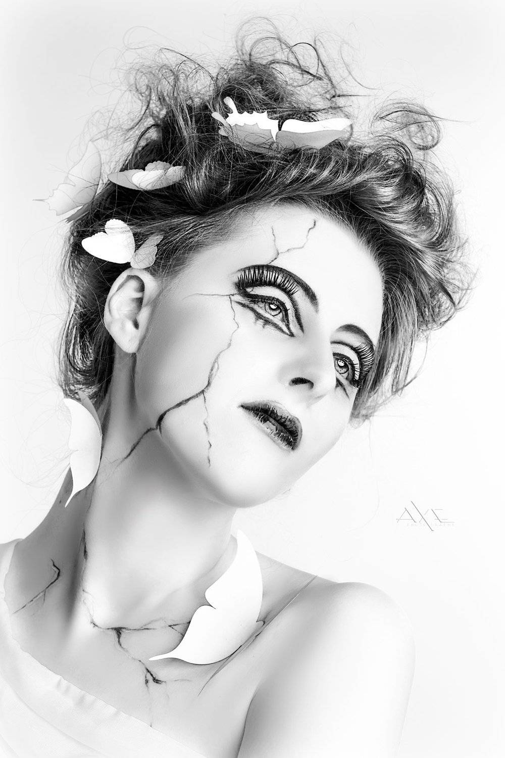 Black and white, Goddess, Portrait, Woman, Руслан Болгов (Axe)