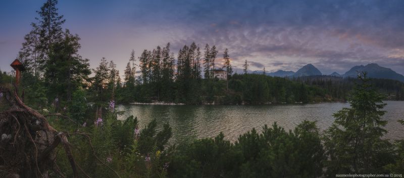 photoshop,	горы,	камни,	курорт,	озеро, панорама,	пейзаж,	путешествие, словакия,	фотография,	фотопоход, вага,	высокие татры,	штребске плесо, naumenkophotographer,	sony a7r, lightroom,	ptgui,	sony 28 mm 20 Словакия. Высокие Татры. Штребске Плесо вечернее. фото превью