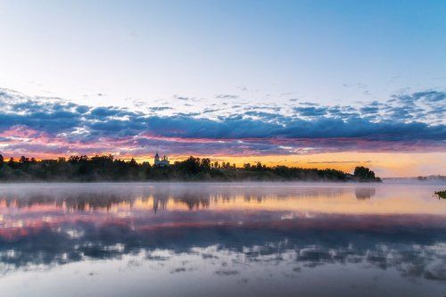 Рассвет на Жестылевском водохранилище.