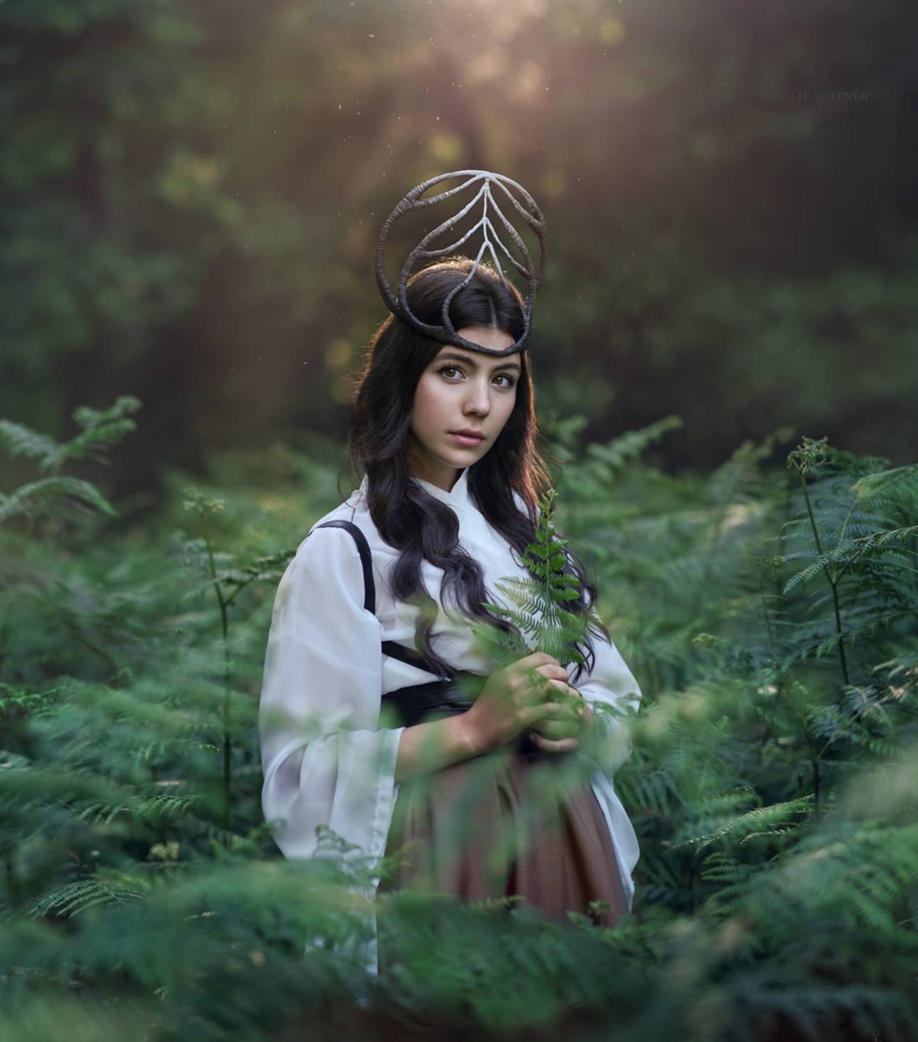 олень, олениха, девушка, сказка, фентези, рога, лес, папаратник, Natalie Seitner