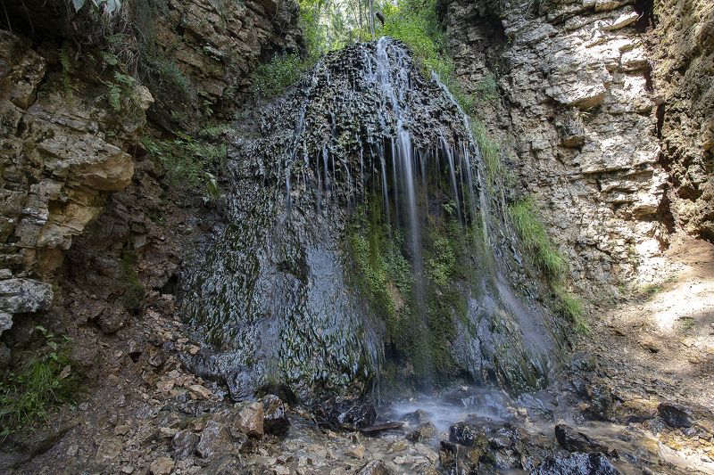 водопад, овраг, берег реки немда, лето Хрустальные струи водопада фото превью