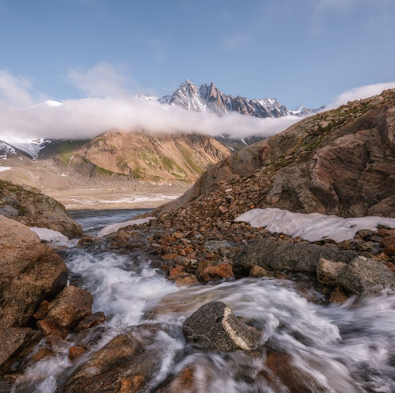 центральный кавказ, кабардино-балкария, пик рязань, безенги, июль, рассвет Пик Рязань фото превью