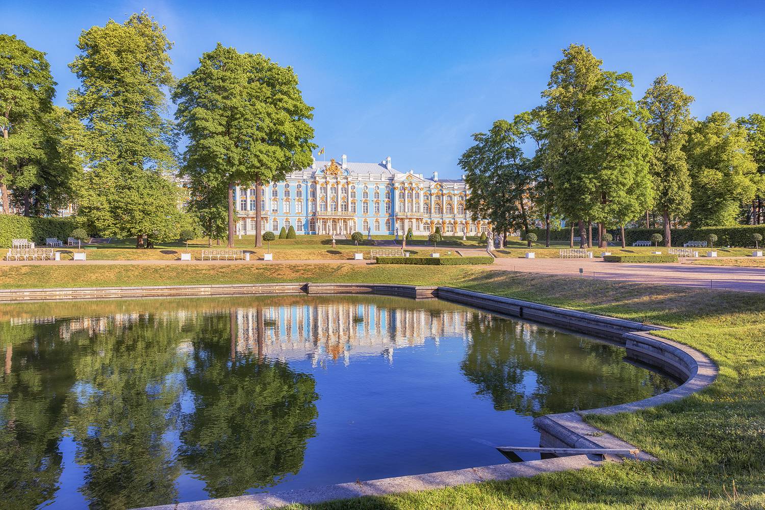 екатерининский парк, санкт-петербург, утро, екатерининский дворец, царское село, Липецких Владимир