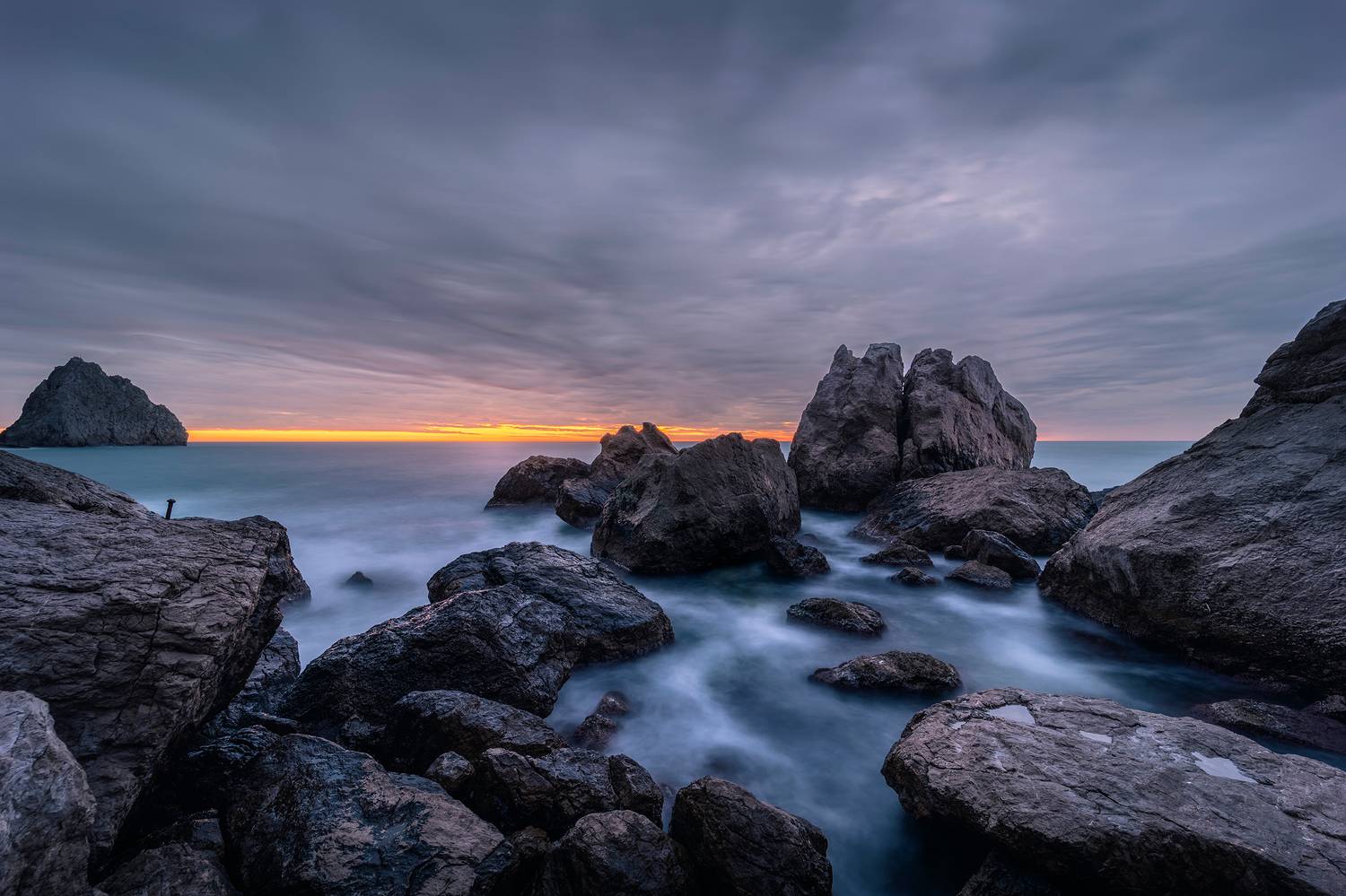 рассвет облака море скалы Крым Симеиз, Владимир Баранов