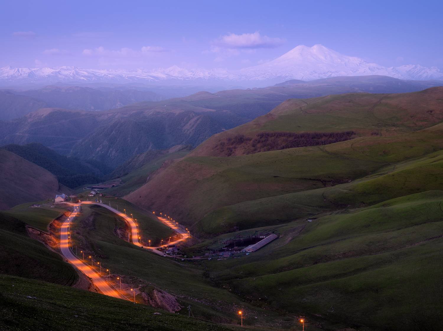 эльбрус, горы, рассвет, сумерки, Леонтьев Константин