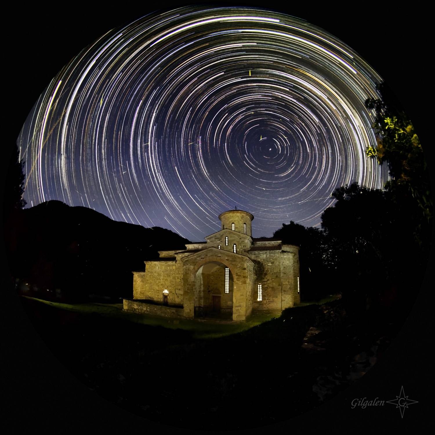 Коловорот, астрофото, треки, фишай,  Gilgalen