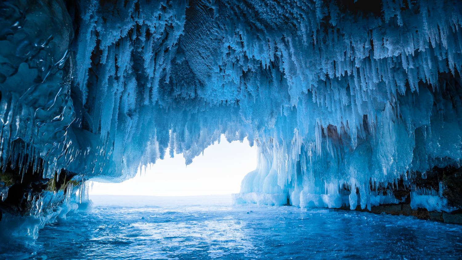 Грот, Пещера, Лёд, Иней, Синий, Сергей Андреев
