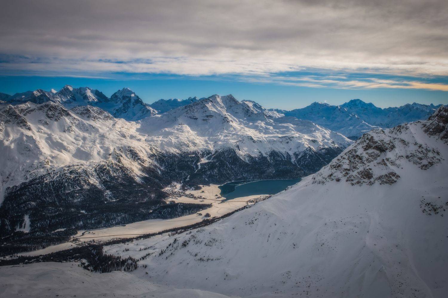 sankt moritz, moritzersee, lake, switzerland, winter, mountains, engadin, alpine ski, rocks, alps, inn, швейцария, санкт моритц, озеро, зима, горно-лыжный комплекс, альпы, горы, инн, энгадин, верхний энгадин, Вовк Сергей