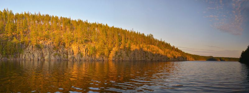 скалы, онего, уницкая губа, закат Вдоль обрыва фото превью