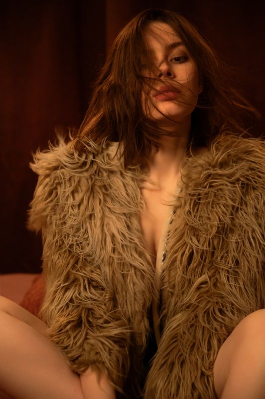 шубка, девушка, girl Мохнатая шубка фото превью