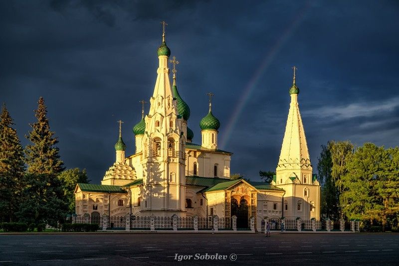 церковь ильи пророка, ярославль, город, радуга Церковь Ильи пророка в Ярославле фото превью