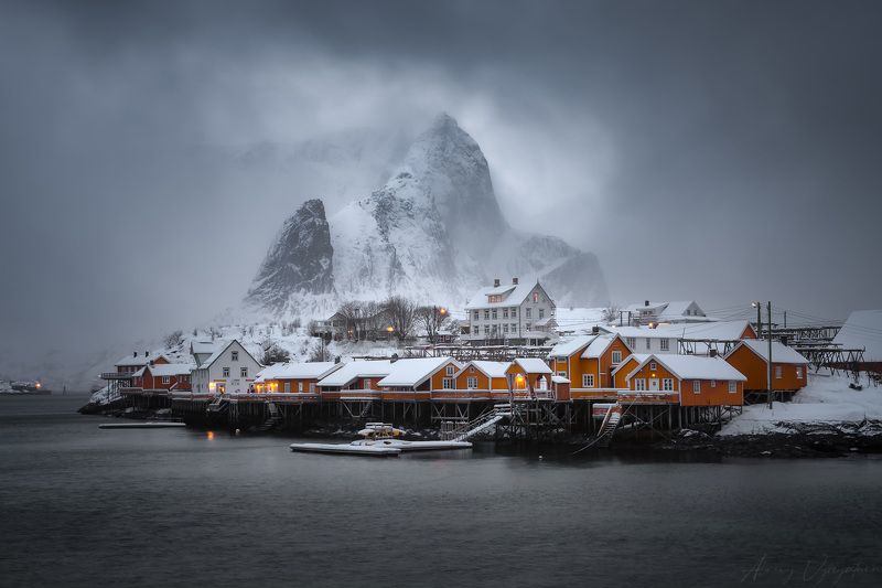 lofoten, landscape, evening, mood, gray, water, norway, In the middle of the storm фото превью