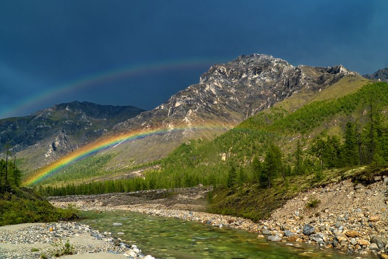 Радуга на реке Ара-Ошей фото превью
