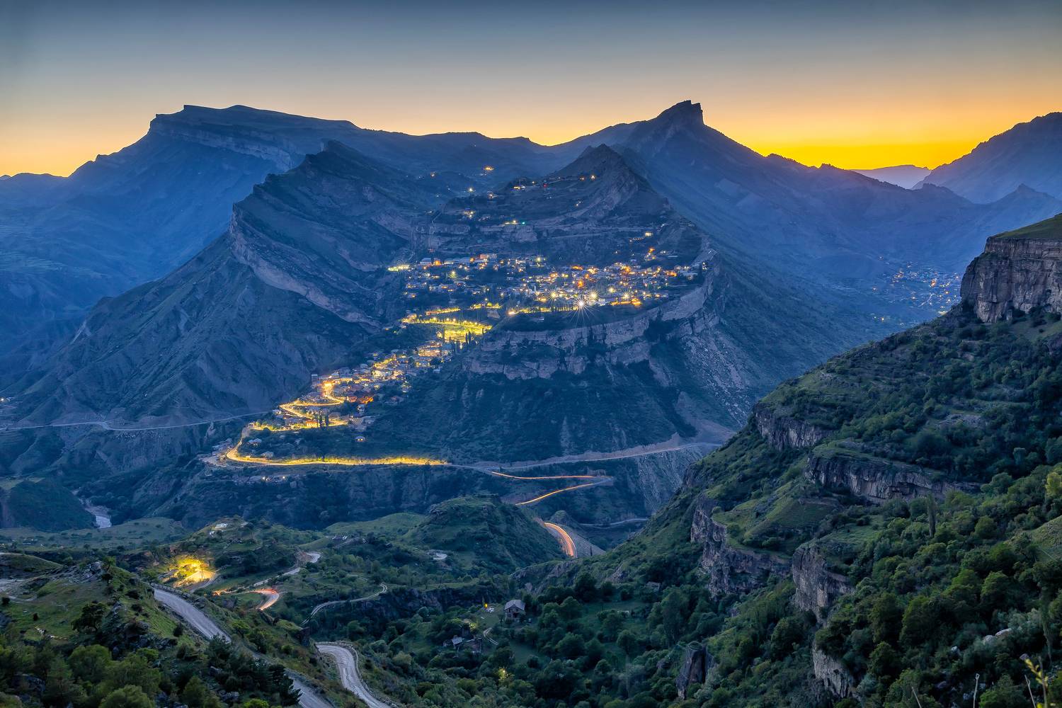 дагестан, гуниб, село, высокогорное село, горы, пейзаж, вечер, Подосинников Максим