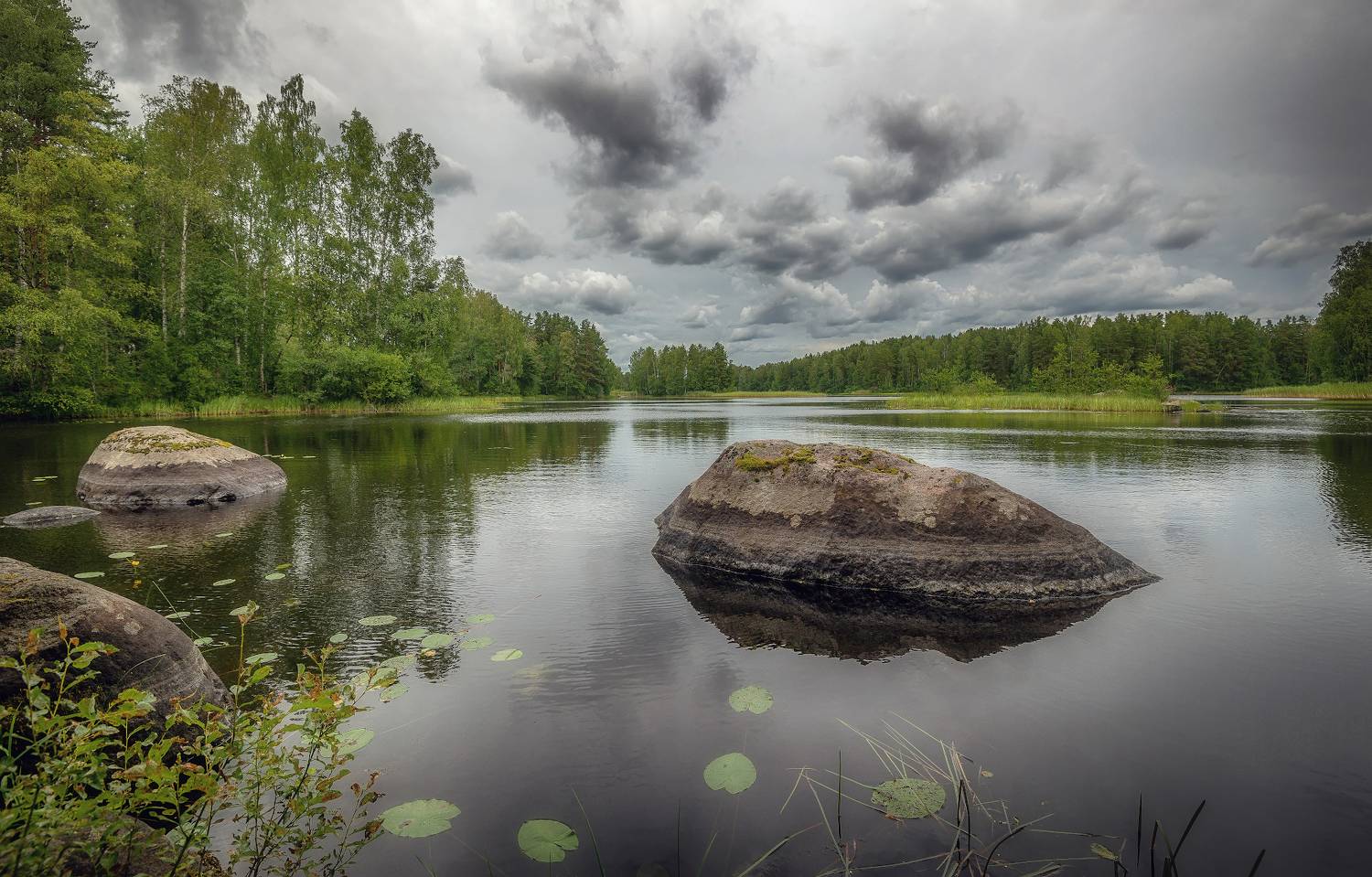 река, Вуокса, лето, валуны, лес , Сергей Аникин