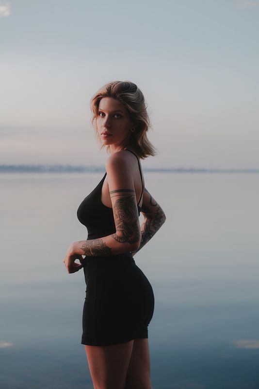 девушка портрет лето закат girl summer portrait sunset  фото превью