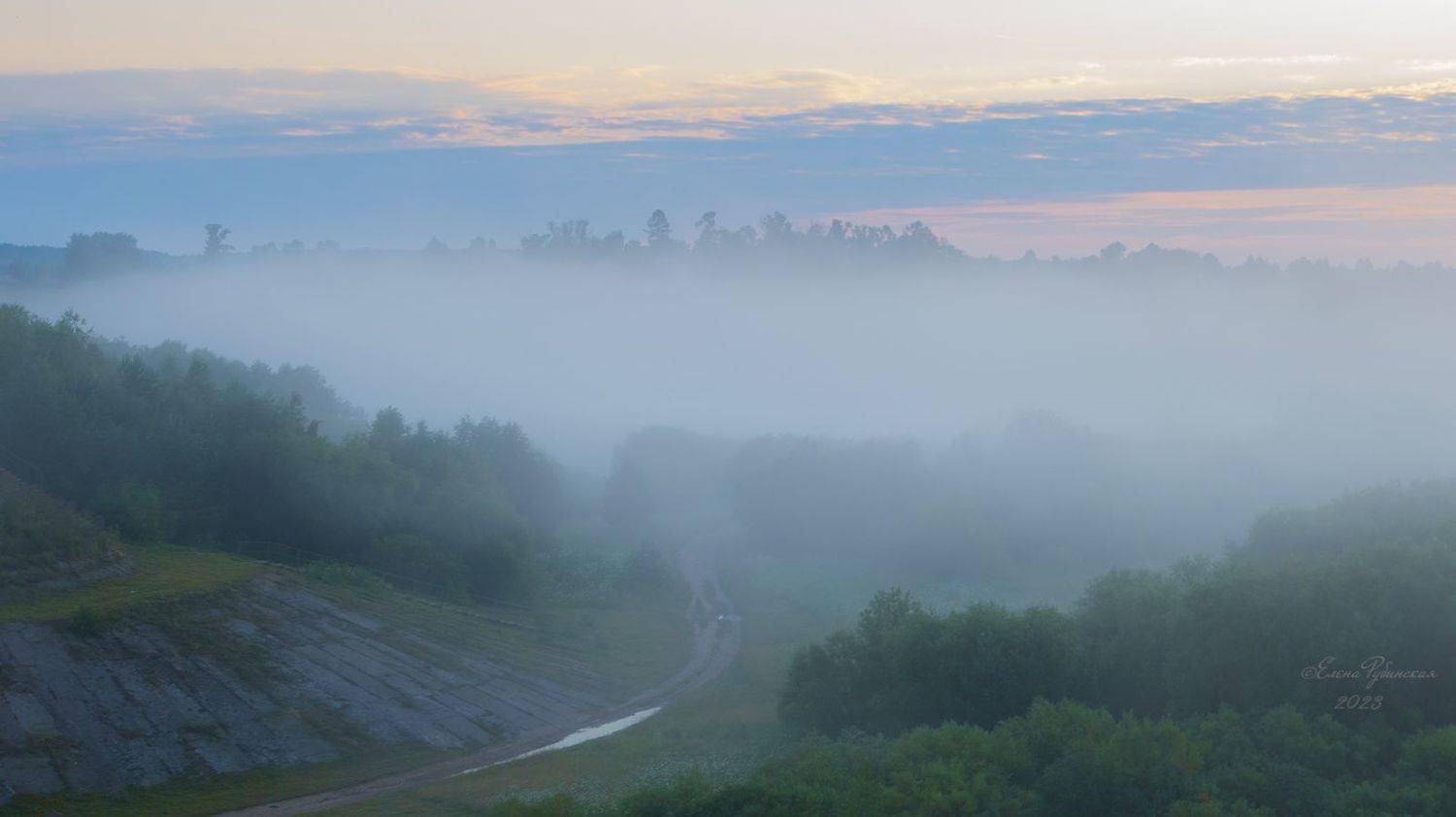 кологрив, костромскаяобласть, туман, пейзаж, рассвет, утро, костромская область, Елена Рубинская