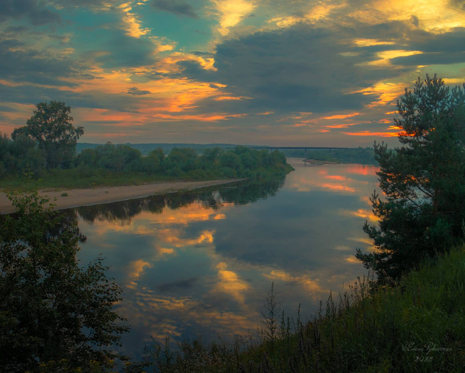 кологрив, унжа, река, берег, вечер, костромская область, костромскаяобласть, Елена Рубинская