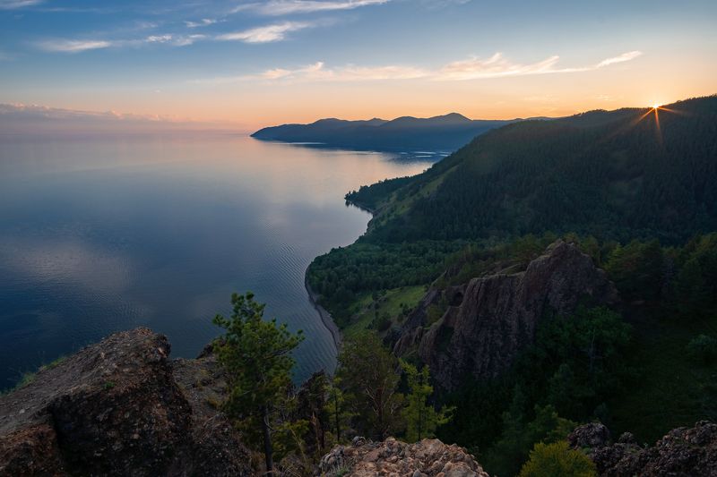 байкал, скрипер, ббт, закат Закат на утёсе Скрипер фото превью