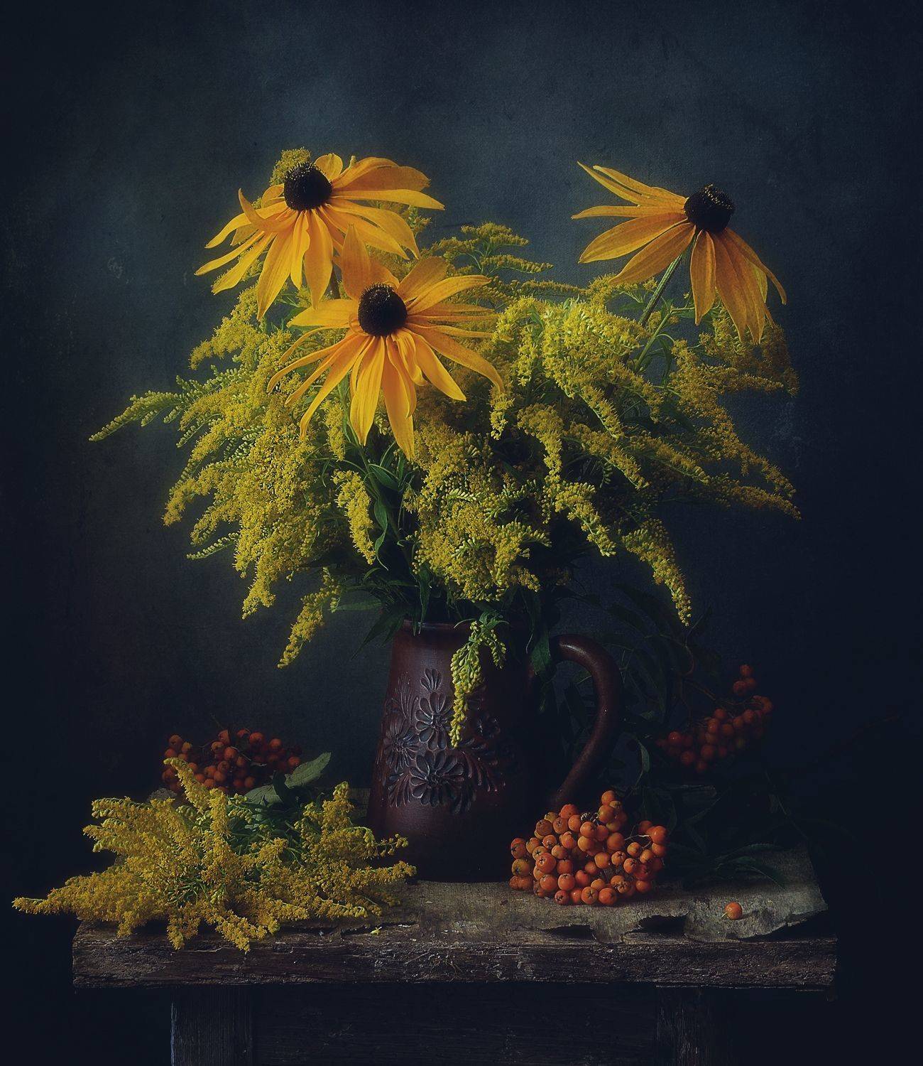 натюрморт,цветы,букет,желтый,лето, Наталия К