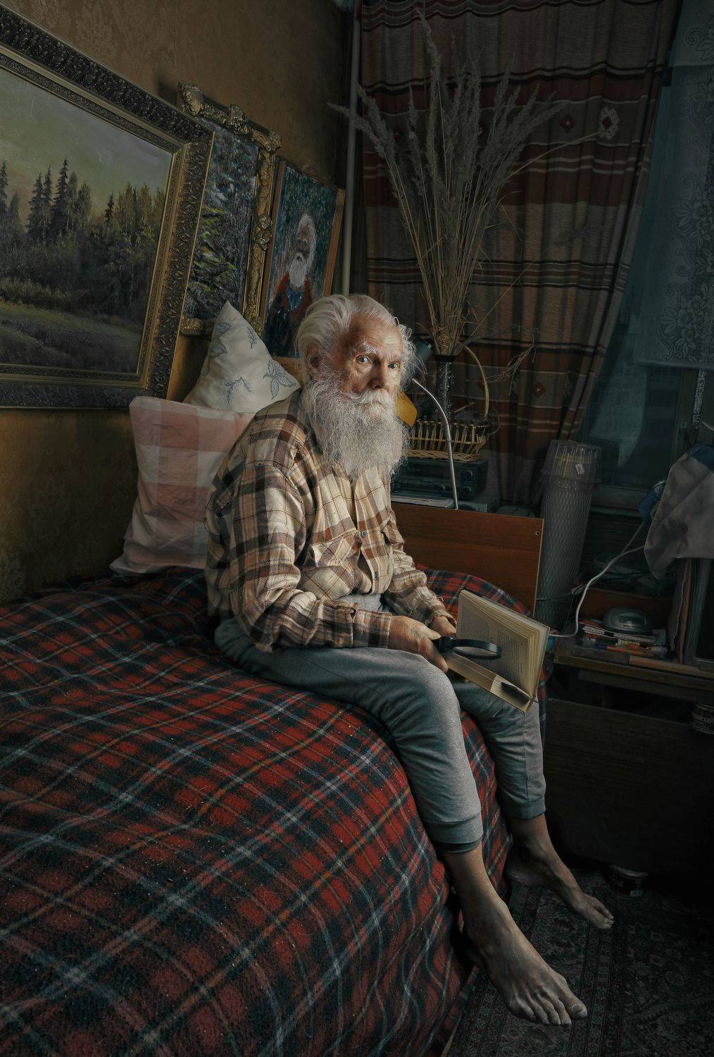 старик, старый человек, седые волосы, Наталья Туева