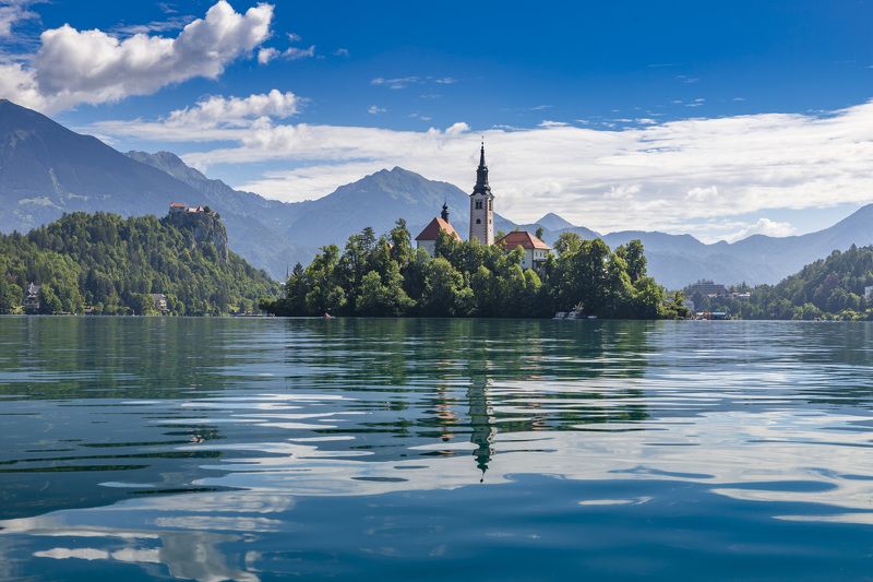 lake,, church, landscape, reflection, water, mountains lake Bled фото превью