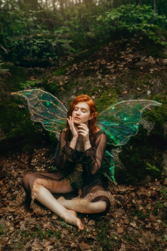 canon, женский портрет, рыжие волосы, девушка, рыжая, сказка, постановочное, fairytale, эльф, лес Лесная фея фото превью