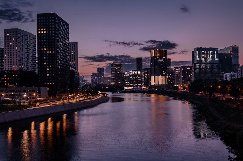 город, архитектура, москва, улица, street, city, moscow, russia, architecture, urban Московское послезакатное фото превью