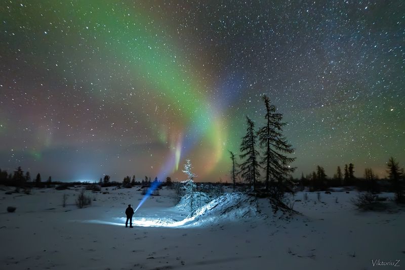 северное сияние, полярное сияние, заполярье, aurora borealis, polar lights  фото превью