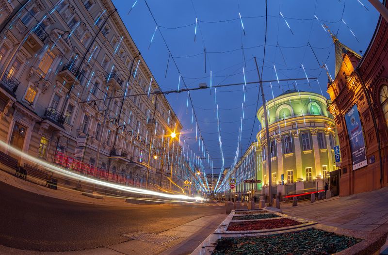 москва, город, линии, подсветка, иллюминация Линии города фото превью