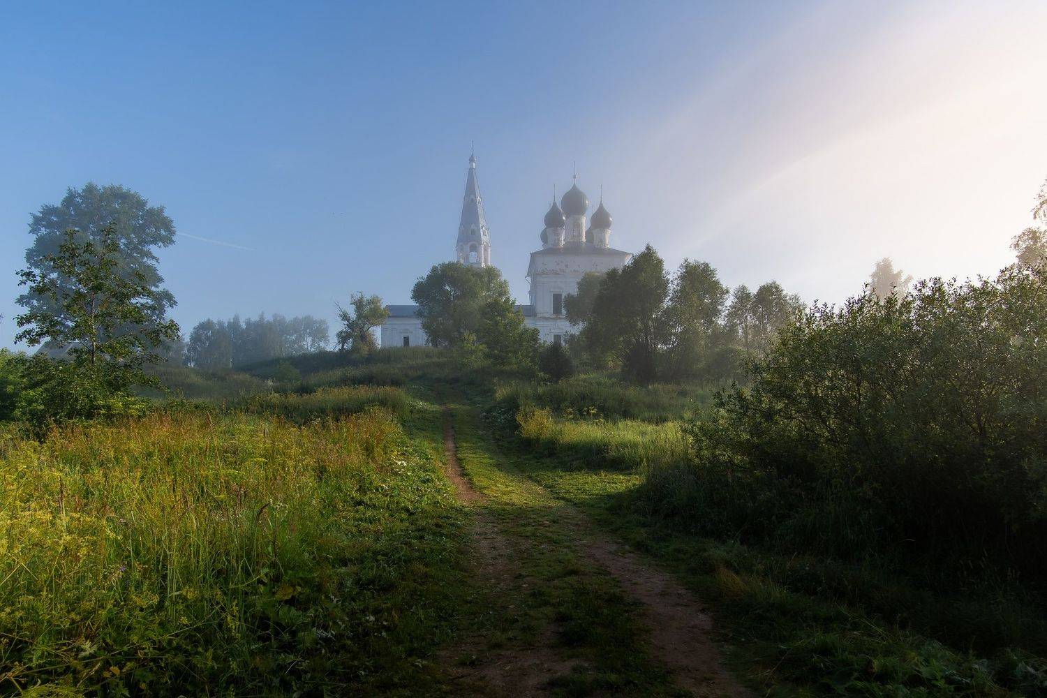 рассвет, храм, туман, Добродий Михаил