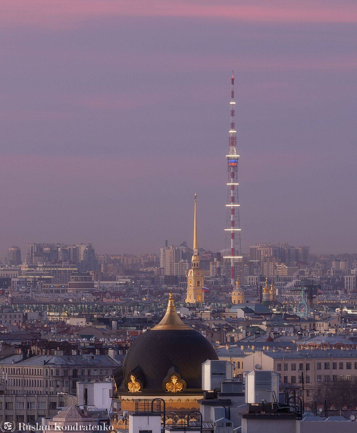 санкт-петербург, закат, петропавловский собор, прострел, телебашня, Кондратенко Руслан