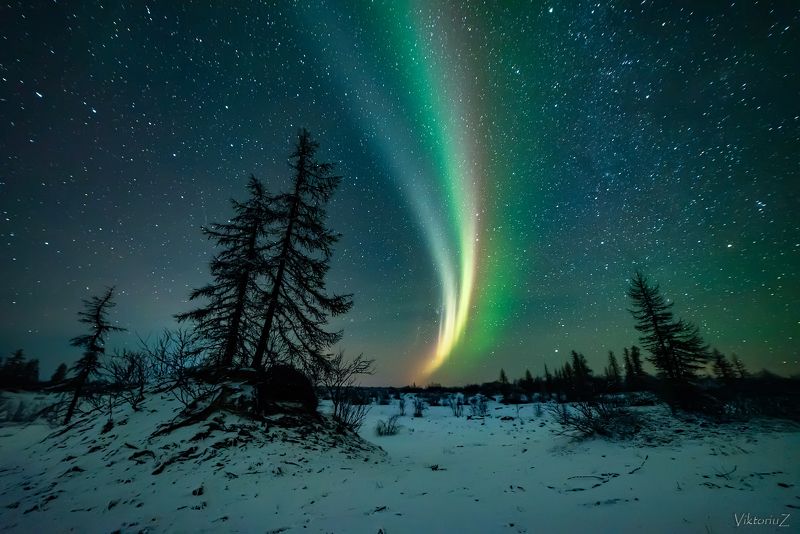 северное сияние, полярное сияние, заполярье, aurora borealis, polar lights  фото превью